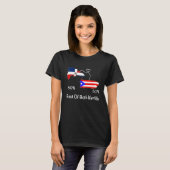 T-shirt Half Puerto Rican Half Dominican Flag Map Combined (Devant entier)