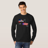 T-shirt Half Puerto Rican Half Dominican Flag Map Combined (Devant entier)