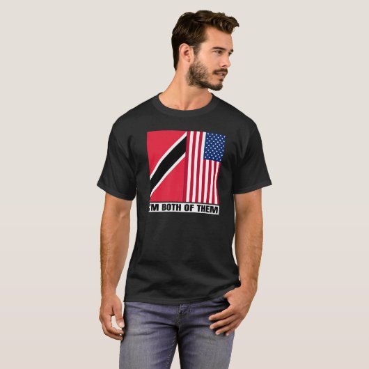 T-shirt Half Trinbagonian American DNA Trinidad And Tobago (Devant entier)