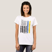 T-shirt Half Ukrainian Half American Flag Ukraine USA (Devant entier)