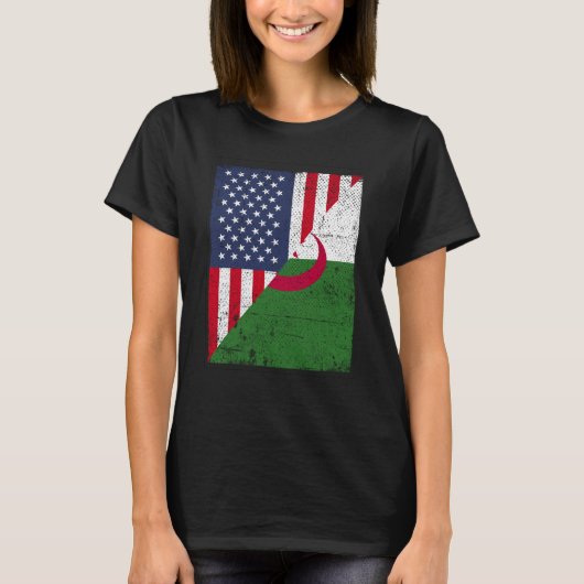 T-shirt Half USA Flag Half Albania Flag American Albanian (Devant)