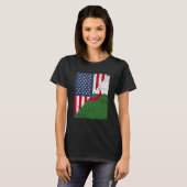 T-shirt Half USA Flag Half Albania Flag American Albanian (Devant entier)