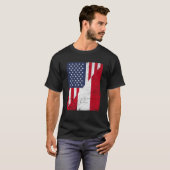 T-shirt Half USA Flag Half Austria Flag American Austrian (Devant entier)