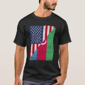 T-shirt Half USA Flag Half Azerbaijan Flag American Azerba (Devant)