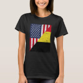 T-shirt Half USA Flag Half Belgium Flag American Belgian (Devant)