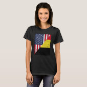 T-shirt Half USA Flag Half Belgium Flag American Belgian (Devant entier)