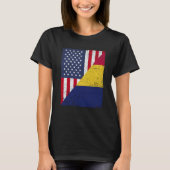 T-shirt Half USA Flag Half Chad Flag American Chadian (Devant)