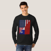 T-shirt Half USA Flag Half Chile Flag American Chilean (Devant entier)