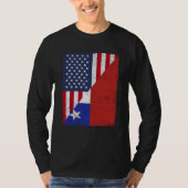 T-shirt Half USA Flag Half Chile Flag American Chilean (Devant)
