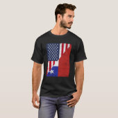 T-shirt Half USA Flag Half Chile Flag American Chilean (Devant entier)