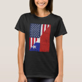 T-shirt Half USA Flag Half Chile Flag American Chilean (Devant)