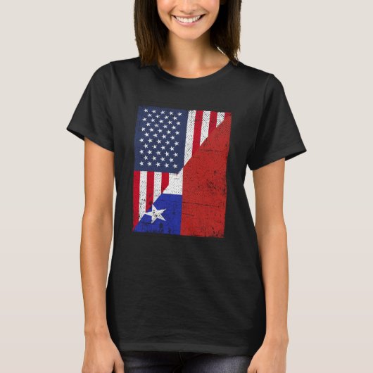 T-shirt Half USA Flag Half Chile Flag American Chilean (Devant)