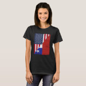 T-shirt Half USA Flag Half Chile Flag American Chilean (Devant entier)