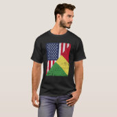 T-shirt Half USA Flag Half Congo Flag American Congolese (Devant entier)