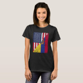 T-shirt Half USA Flag Half Ecuador Flag American Ecuadoria (Devant entier)