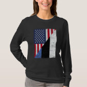 T-shirt Half USA Flag Half Estonia Flag American Estonian (Devant)