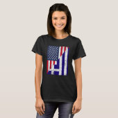 T-shirt Half USA Flag Half Greece Flag American Greek (Devant entier)