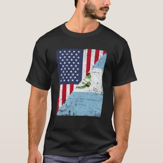T-shirt Half USA Flag Half Guatemala Flag American Guatema (Devant)