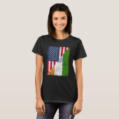 T-shirt Half USA Flag Half India Flag American Indian (Devant entier)