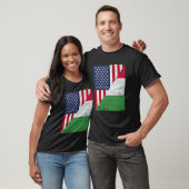 T-shirt Half USA Flag Half Italy Flag American Italian (Unisexe)