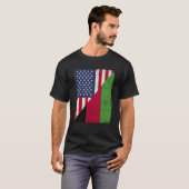 T-shirt Half USA Flag Half Malawi Flag American Malawian (Devant entier)