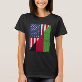 T-shirt Half USA Flag Half Malawi Flag American Malawian (Devant)