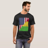 T-shirt Half USA Flag Half Mali Flag American Malian (Devant entier)