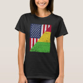T-shirt Half USA Flag Half Mali Flag American Malian (Devant)