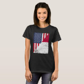T-shirt Half USA Flag Half Malta Flag American Maltese (Devant entier)