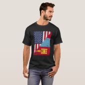 T-shirt Half USA Flag Half Mongolia Flag American Mongolia (Devant entier)