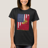 T-shirt Half USA Flag Half Montenegro Flag American Monten (Devant)