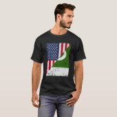 T-shirt Half USA Flag Half Pakistan Flag American Pakistan (Devant entier)