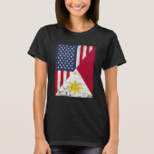 T-shirt Half USA Flag Half Philippines Flag American Filip (Devant)