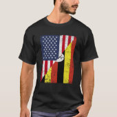 T-shirt Half USA Flag Half Uganda Flag American Ugandan (Devant)