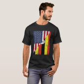 T-shirt Half USA Flag Half Uganda Flag American Ugandan (Devant entier)