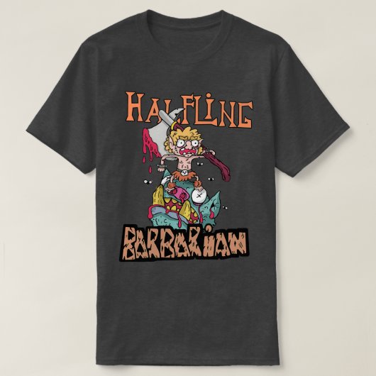 T-shirt Halfling barbare DnD Colère (Design devant)