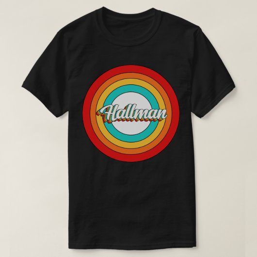 T-shirt Hallman Nom Chemise Vintage Hallman Cercle (Design devant)