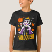 T-shirt Halloqueen Retro Vamre Queen Halloween Pumpkins Ba (Devant)