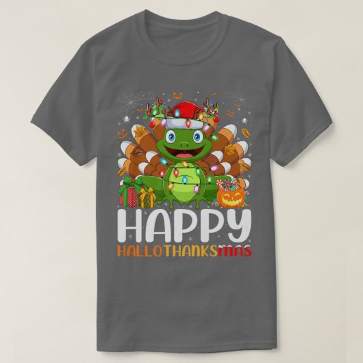 T-shirt Hallothanksma Halloween Noël Hallothanksma Happy (Design devant)