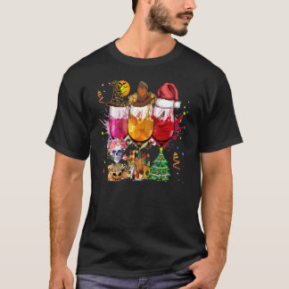 T-shirt Hallothanksmas Boire L'Équipe Automne Boire À Thèm