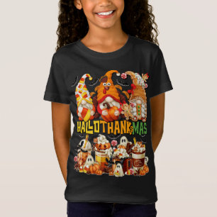 T-Shirt Hallothanksmas Gnomes Halloween Thanksgiving Chris