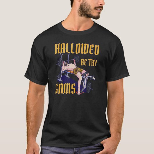 T-shirt Hallow Be Thains Jésus Weightlifting Workout (Devant)