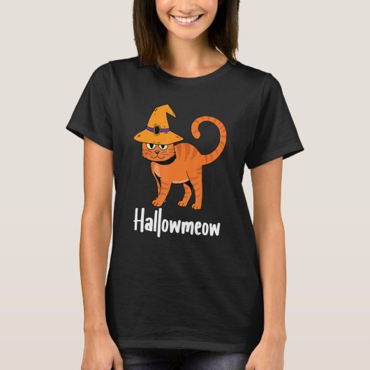 T-shirt Hallow Meow Lazy Halloween Costume Chat Kitten ave (Devant)