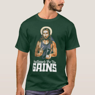 T-shirt Hallowed Behy Prend du Muscle Jésus Haltérophilie 