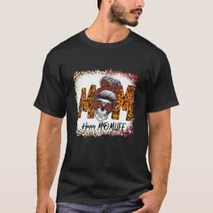 T-shirt Halloween 2022 Maman Vie Messy Bun Effrayant Maman