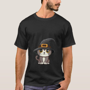 T-shirt Halloween 2023 Jote Chat Sorcière Costume Casquett