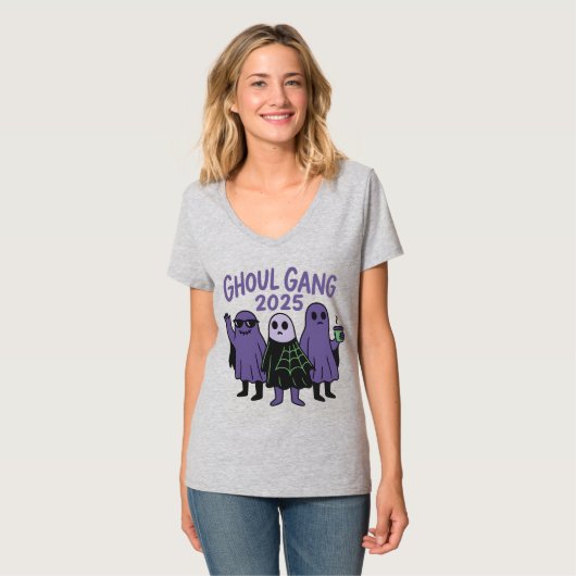 T-shirt Halloween 2025, Ghoul Gang Coffee Squad (Devant entier)
