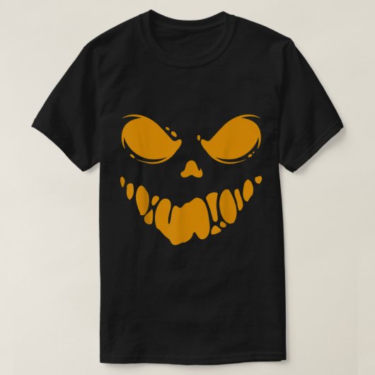 T-shirt Halloween à la tête de Citrouille sculpté de Jack- (Design devant)