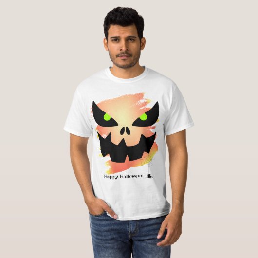 T-shirt Halloween Abstrait Éffrayant Jack o'Lantern face (Devant entier)