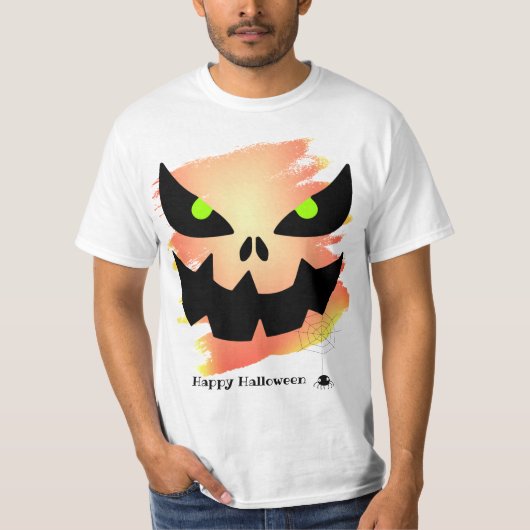 T-shirt Halloween Abstrait Éffrayant Jack o'Lantern face (Devant)